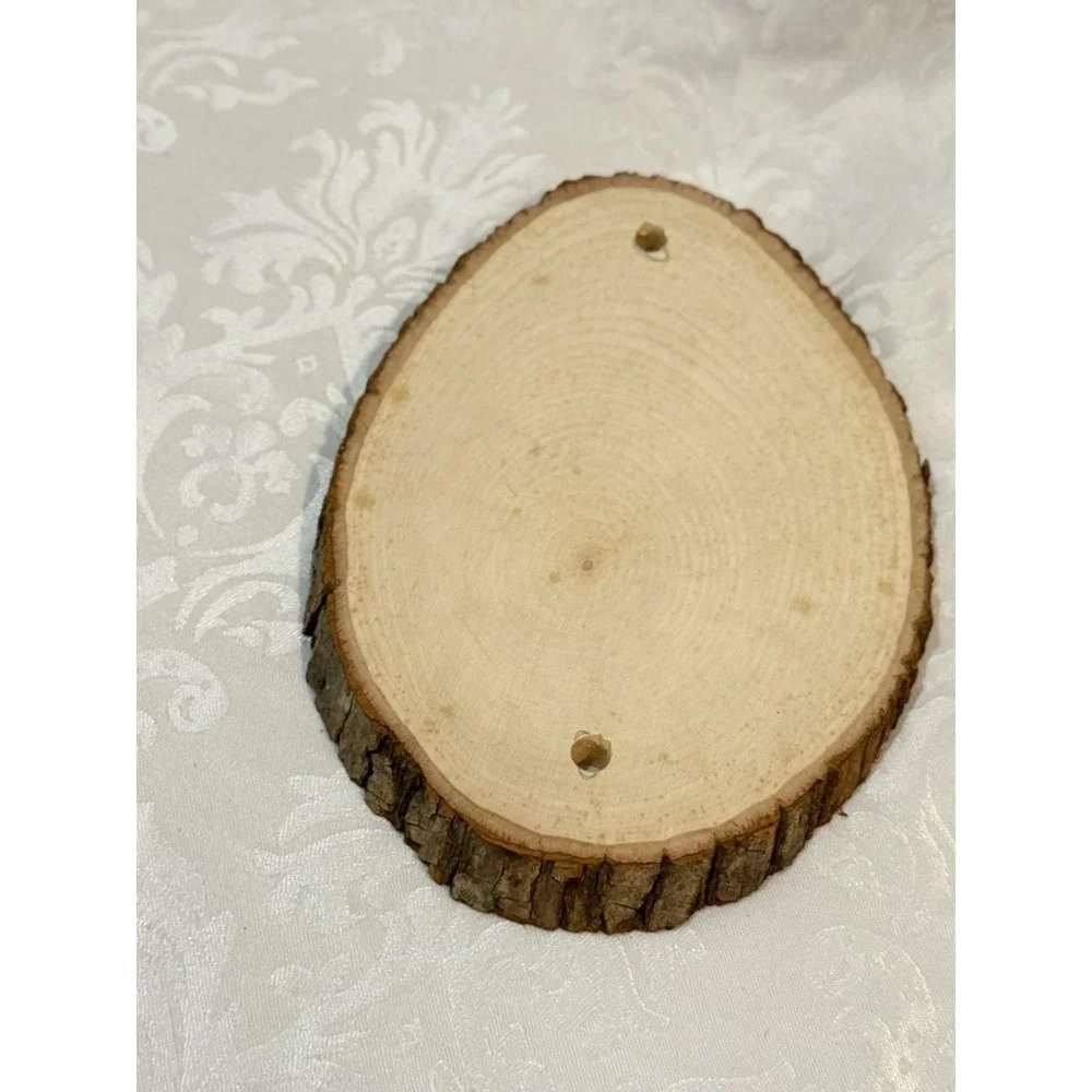Basswood Country Round wood plank unfinished sealed two pre-drilled holes 8x5.5